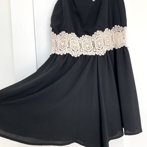 Black flowy romper mini dress